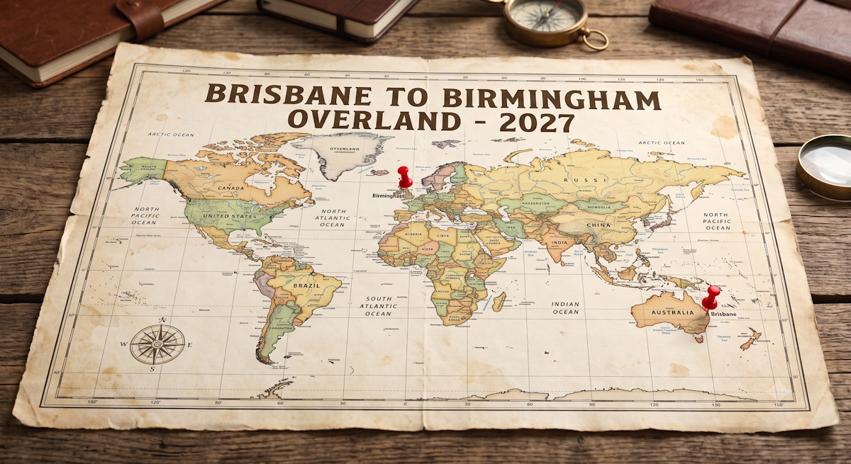 Brisbane to Birmingham Expedition Map