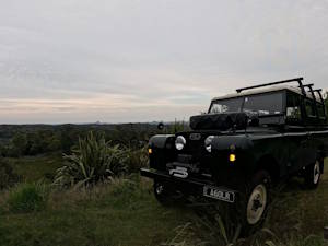 Landy Breakdown with a pretty view and Glass House Maintains in the background