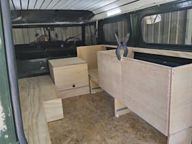 Building cabinets in a Series Land Rover
