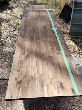 Campervan kitchen benchtop cutting