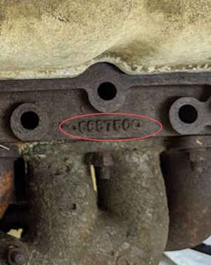 The cylinder head of a 2.25L Land Rover Series engine. Depending on the cylinder head number, the return valve is either imperial or metric thread