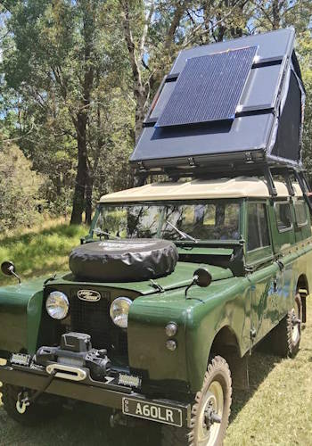 San Hima Roof Top Tent on a Series 2 Land Rover