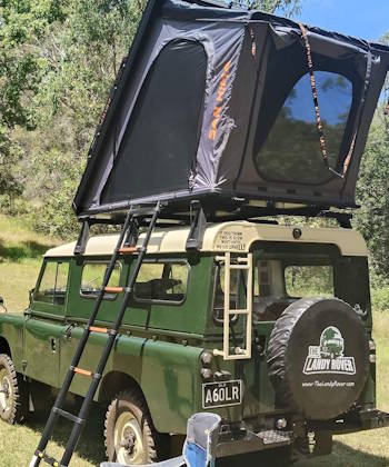 San Hima Roof Top Tent on a Series 2 Land Rover