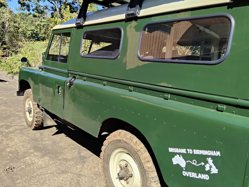 Series Land Rover with standard un-tinted glass windows