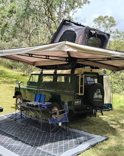 Roof Top Tent and awning on a Series 2 Land Rover - Offroad Overlander